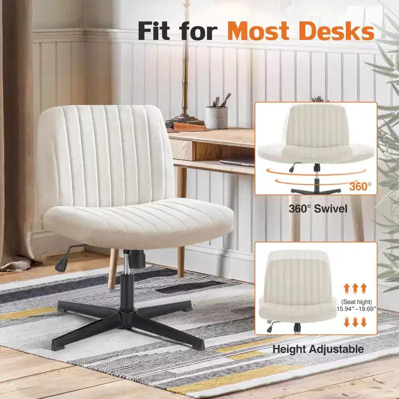Sedia da ufficio ergonomica senza braccioli con seduta ampia, multicolore, per 1 persona