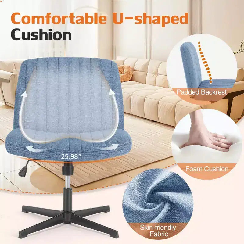 Sedia da ufficio ergonomica senza braccioli con seduta ampia, multicolore, per 1 persona