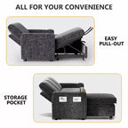 Divano letto a L da 82", beige/grigio/verde, 3 posti, reclinabile con chaise longue contenitore