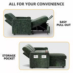 Divano letto a L da 82", beige/grigio/verde, 3 posti, reclinabile con chaise longue contenitore