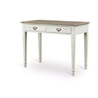 Dauphine Traditional French Accent Writing Desk White/Light Brown - Baxton Studio: Farmhouse Style, Storage Shelf