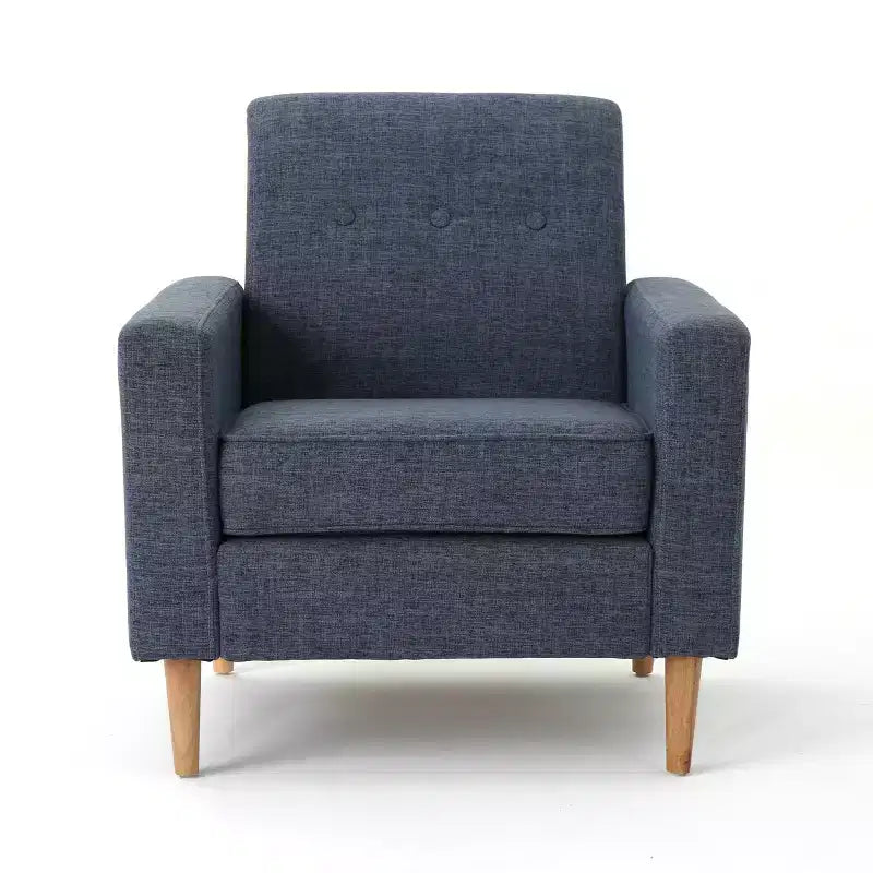 Poltrona Mid-Century Modern, Verde Tenue / Blu Scuro, Imbottita, 1 Posto