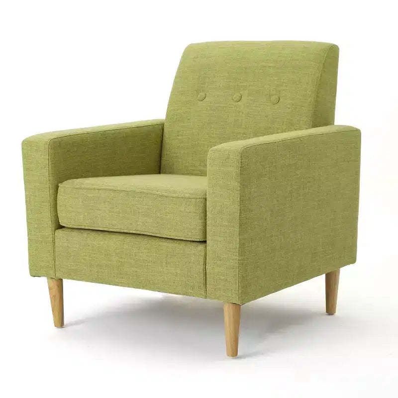 Poltrona Mid-Century Modern, Verde Tenue / Blu Scuro, Imbottita, 1 Posto