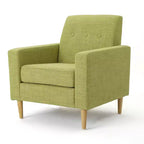 Poltrona Mid-Century Modern, Verde Tenue / Blu Scuro, Imbottita, 1 Posto