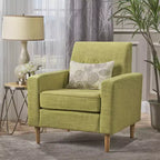 Poltrona Mid-Century Modern, Verde Tenue / Blu Scuro, Imbottita, 1 Posto