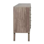 Comò con 6 cassetti in stile moderno di metà secolo, nero / grigio sbiancato / bianco / ciliegio, assemblaggio da 1 persona