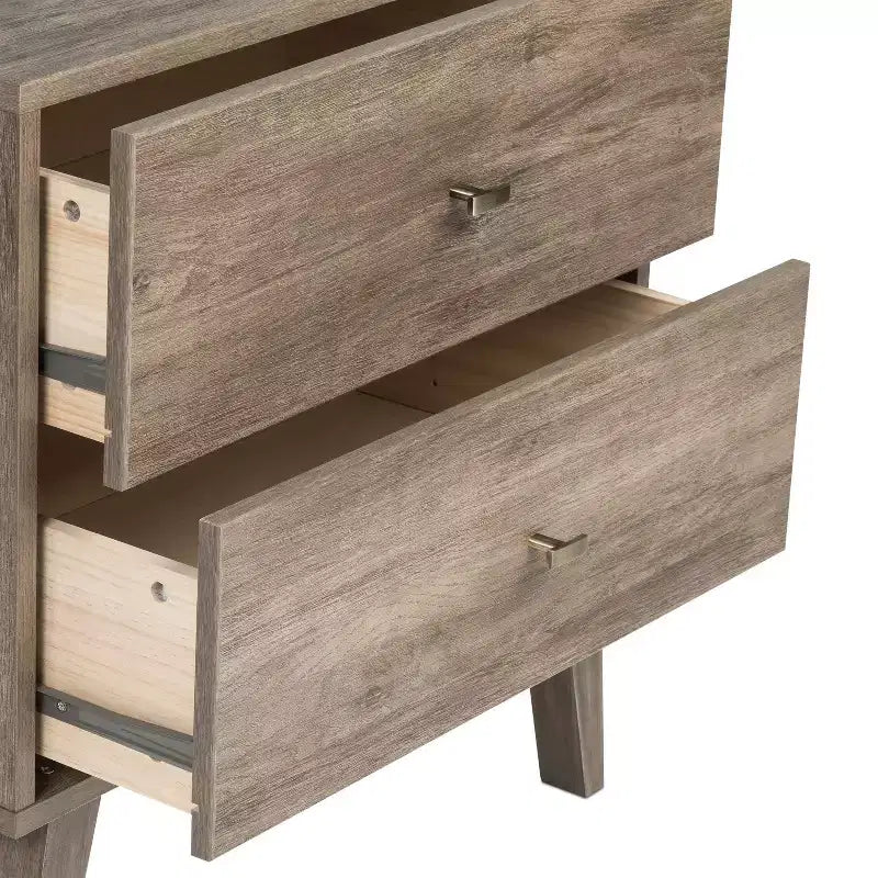 Comò con 6 cassetti in stile moderno di metà secolo, nero / grigio sbiancato / bianco / ciliegio, assemblaggio da 1 persona