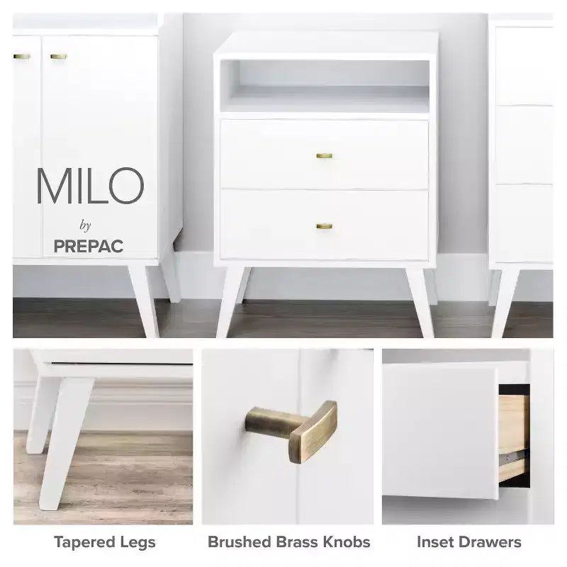 Comò con 6 cassetti in stile moderno di metà secolo, nero / grigio sbiancato / bianco / ciliegio, assemblaggio da 1 persona
