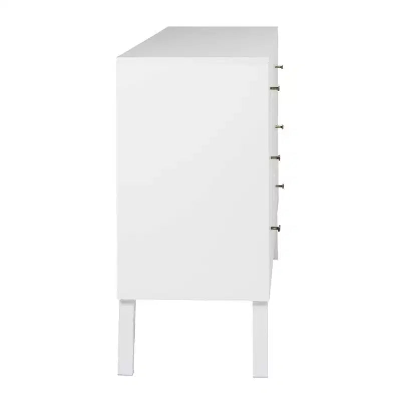 Comò con 6 cassetti in stile moderno di metà secolo, nero / grigio sbiancato / bianco / ciliegio, assemblaggio da 1 persona