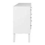 Comò con 6 cassetti in stile moderno di metà secolo, nero / grigio sbiancato / bianco / ciliegio, assemblaggio da 1 persona