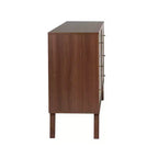 Comò con 6 cassetti in stile moderno di metà secolo, nero / grigio sbiancato / bianco / ciliegio, assemblaggio da 1 persona