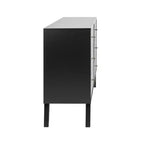 Comò con 6 cassetti in stile moderno di metà secolo, nero / grigio sbiancato / bianco / ciliegio, assemblaggio da 1 persona