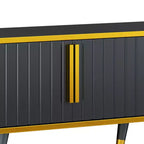 Mobile TV bianco e nero con cassetto e 2 ante, per TV fino a 85", larghezza 78,8"