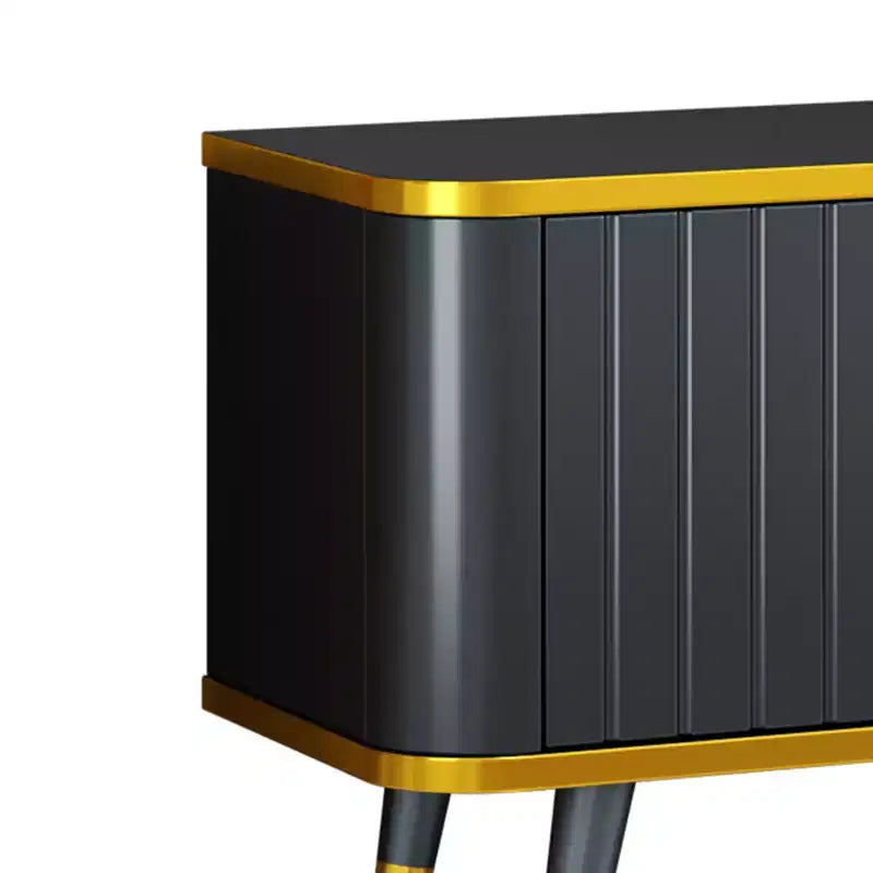 Mobile TV bianco e nero con cassetto e 2 ante, per TV fino a 85", larghezza 78,8"
