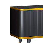 Mobile TV bianco e nero con cassetto e 2 ante, per TV fino a 85", larghezza 78,8"