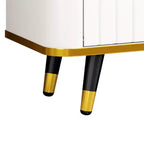 Mobile TV bianco e nero con cassetto e 2 ante, per TV fino a 85", larghezza 78,8"