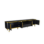 Mobile TV bianco e nero con cassetto e 2 ante, per TV fino a 85", larghezza 78,8"