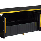 Mobile TV bianco e nero con cassetto e 2 ante, per TV fino a 85", larghezza 78,8"